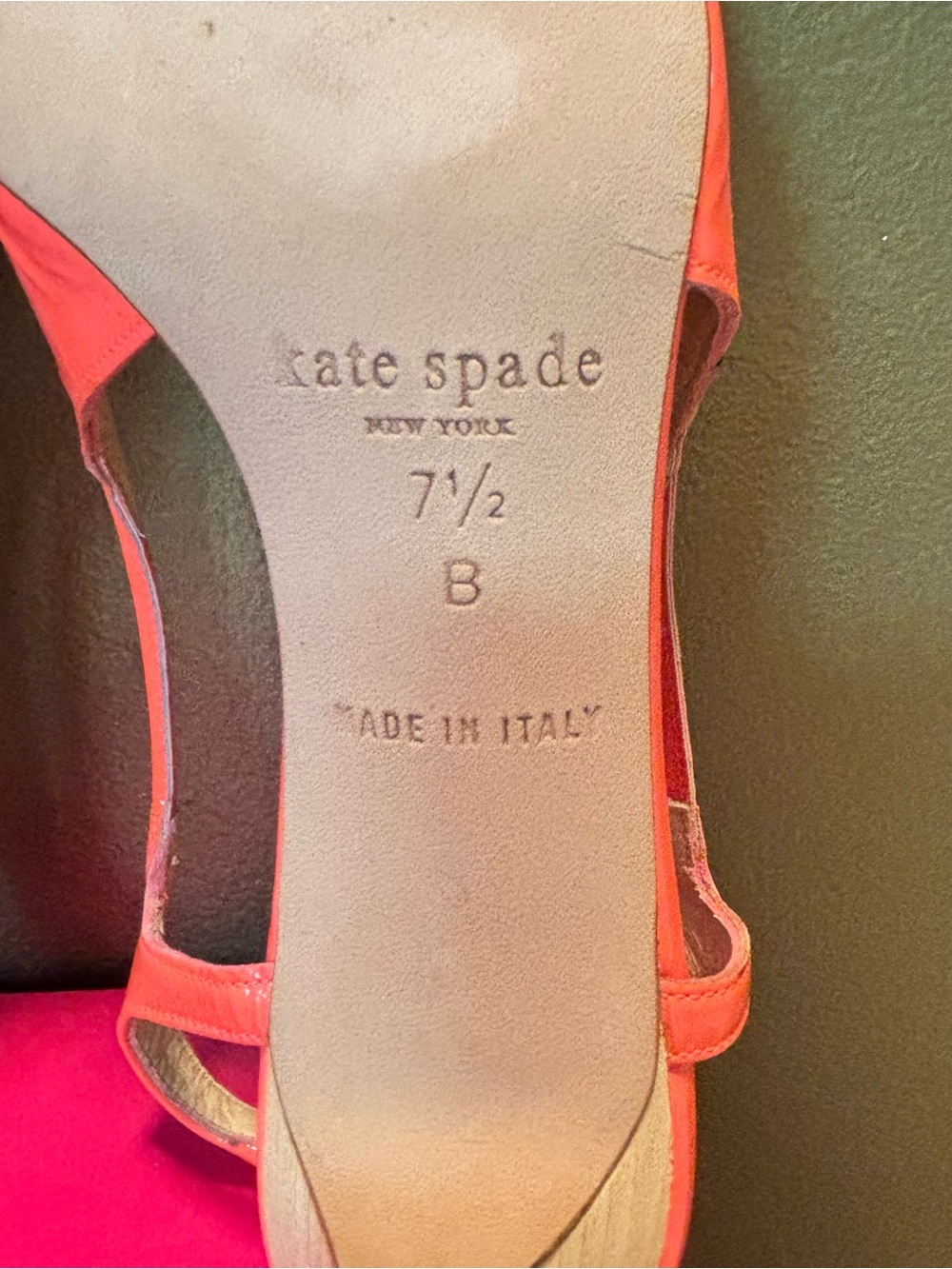 Kate Spade Coral Patent Slingback Kitten Heels 7.5 - Picture 7 of 8
